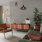 INDIAN FOLK TV-Lowboard mit 3 Türen in Schwarz