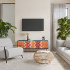 INDIAN FOLK TV-Lowboard mit 3 Türen in Schwarz