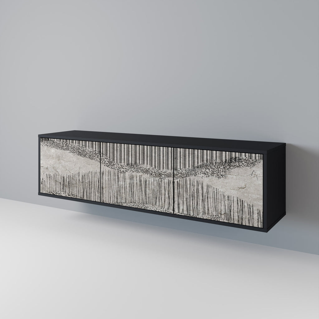 GRAIN LINES TV-Lowboard mit 3 Türen in Schwarz