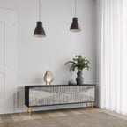 GRAIN LINES TV-Lowboard mit 3 Türen in Schwarz