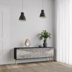 GRAIN LINES TV-Lowboard mit 3 Türen in Schwarz