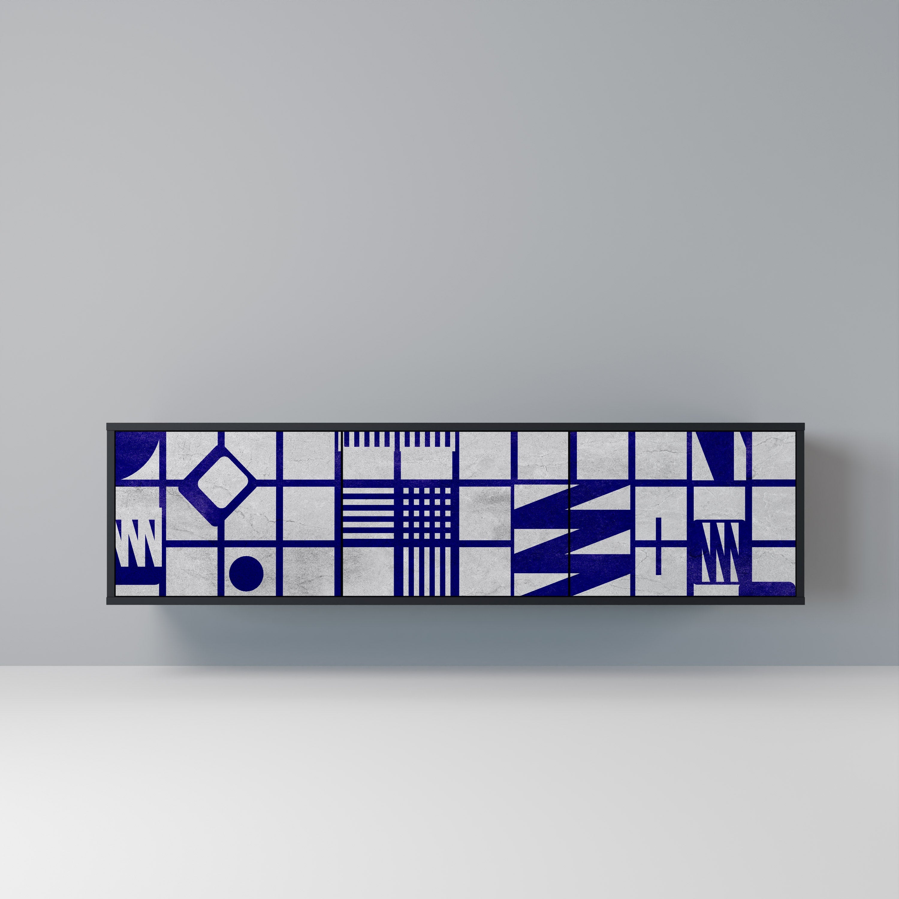 THE RIGHT PLACES TV-Lowboard mit 3 Türen in Schwarz