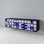 THE RIGHT PLACES TV-Lowboard mit 3 Türen in Schwarz