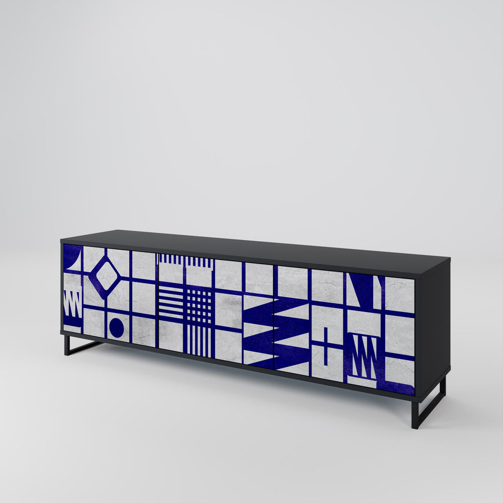 THE RIGHT PLACES TV-Lowboard mit 3 Türen in Schwarz