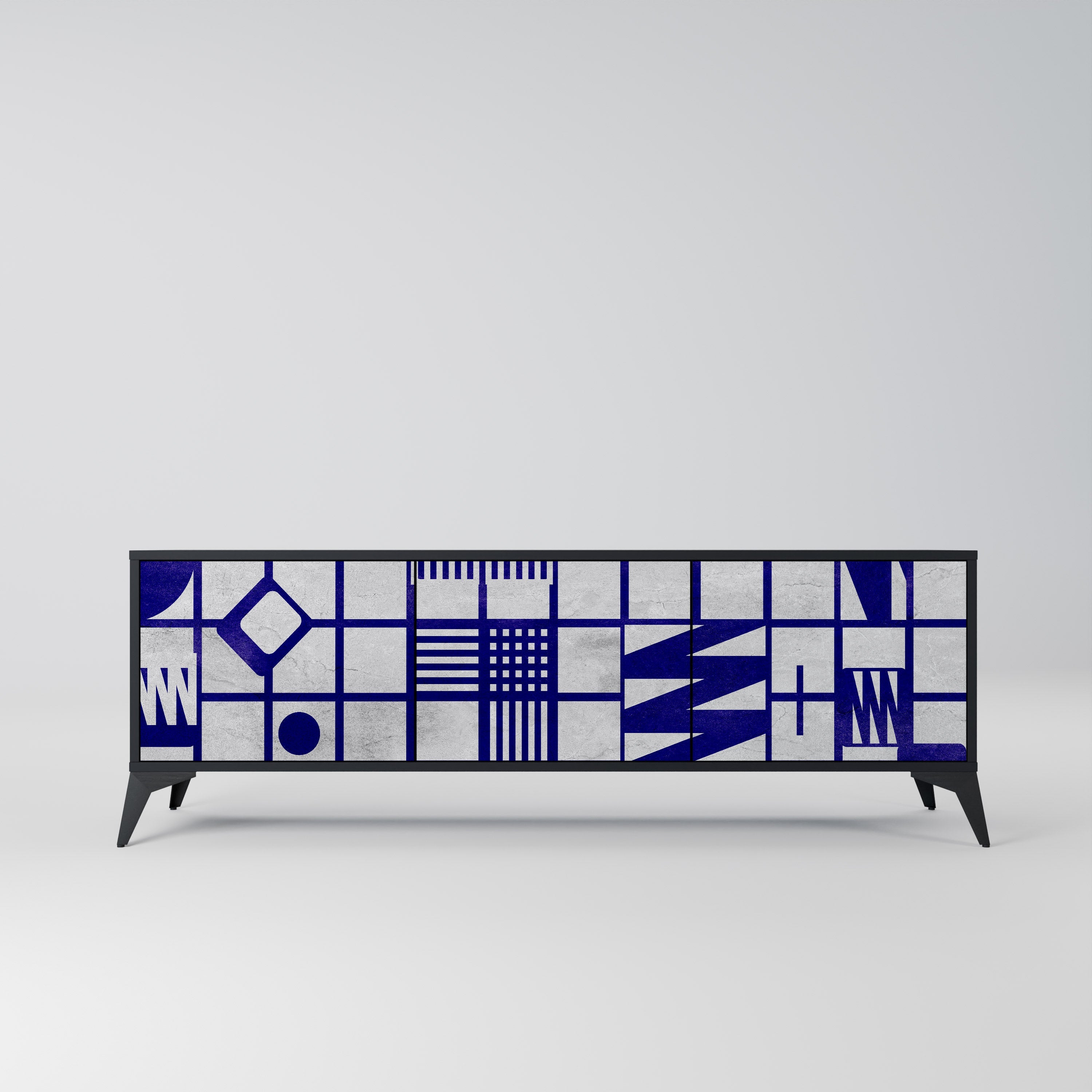 THE RIGHT PLACES TV-Lowboard mit 3 Türen in Schwarz