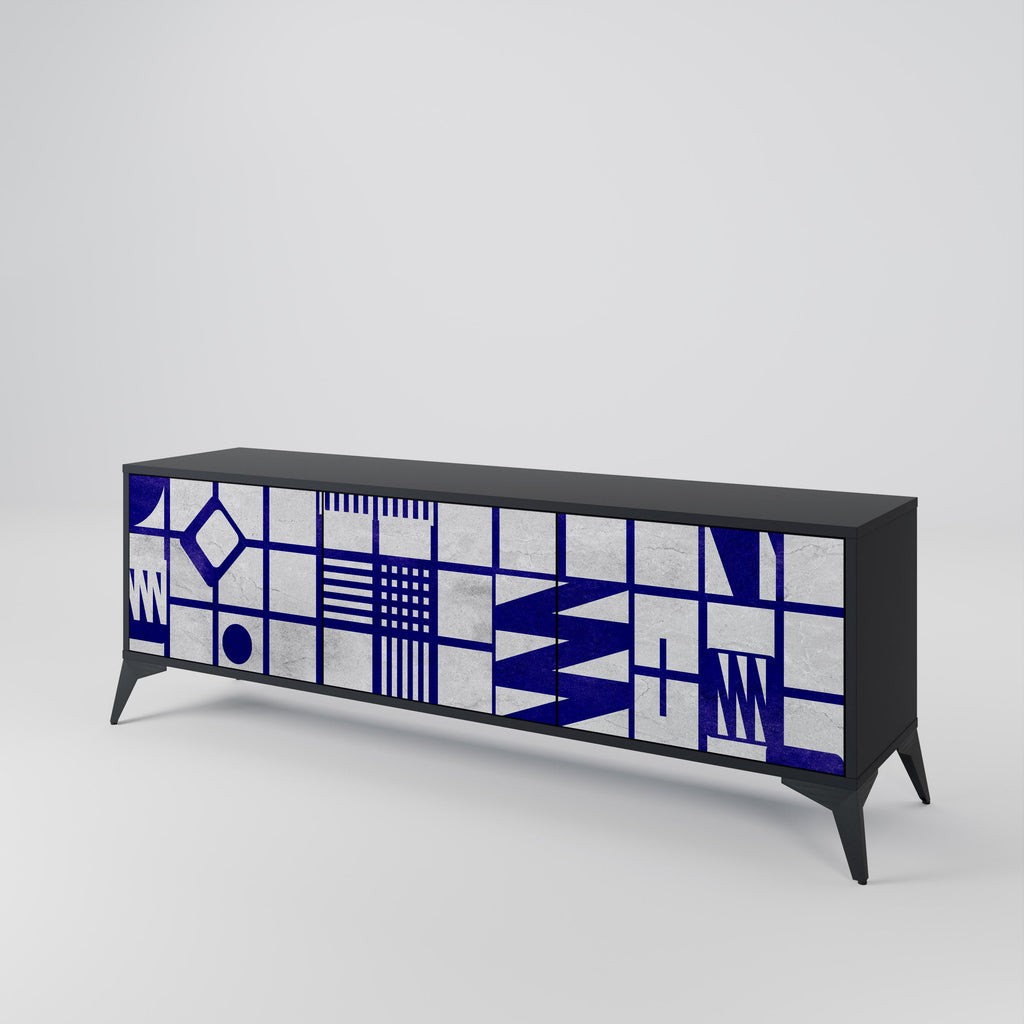 THE RIGHT PLACES TV-Lowboard mit 3 Türen in Schwarz