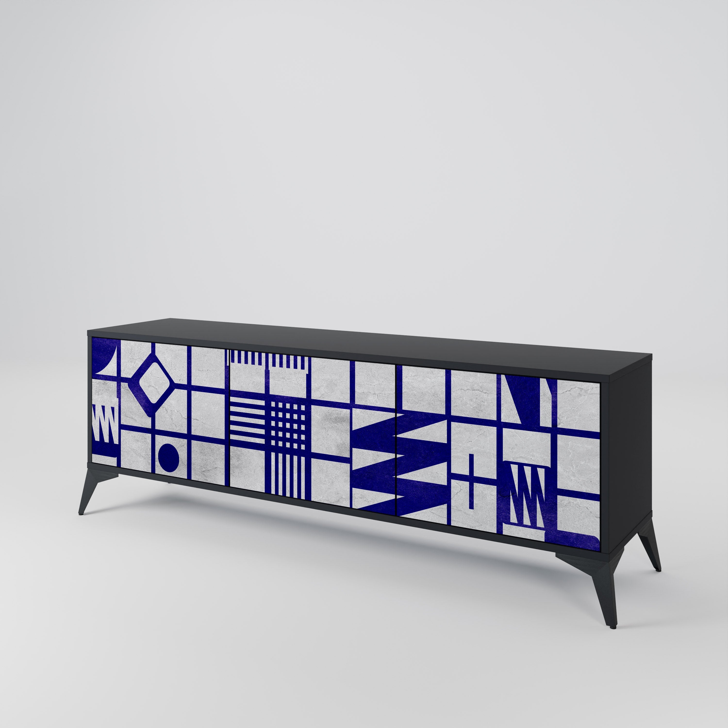 THE RIGHT PLACES TV-Lowboard mit 3 Türen in Schwarz