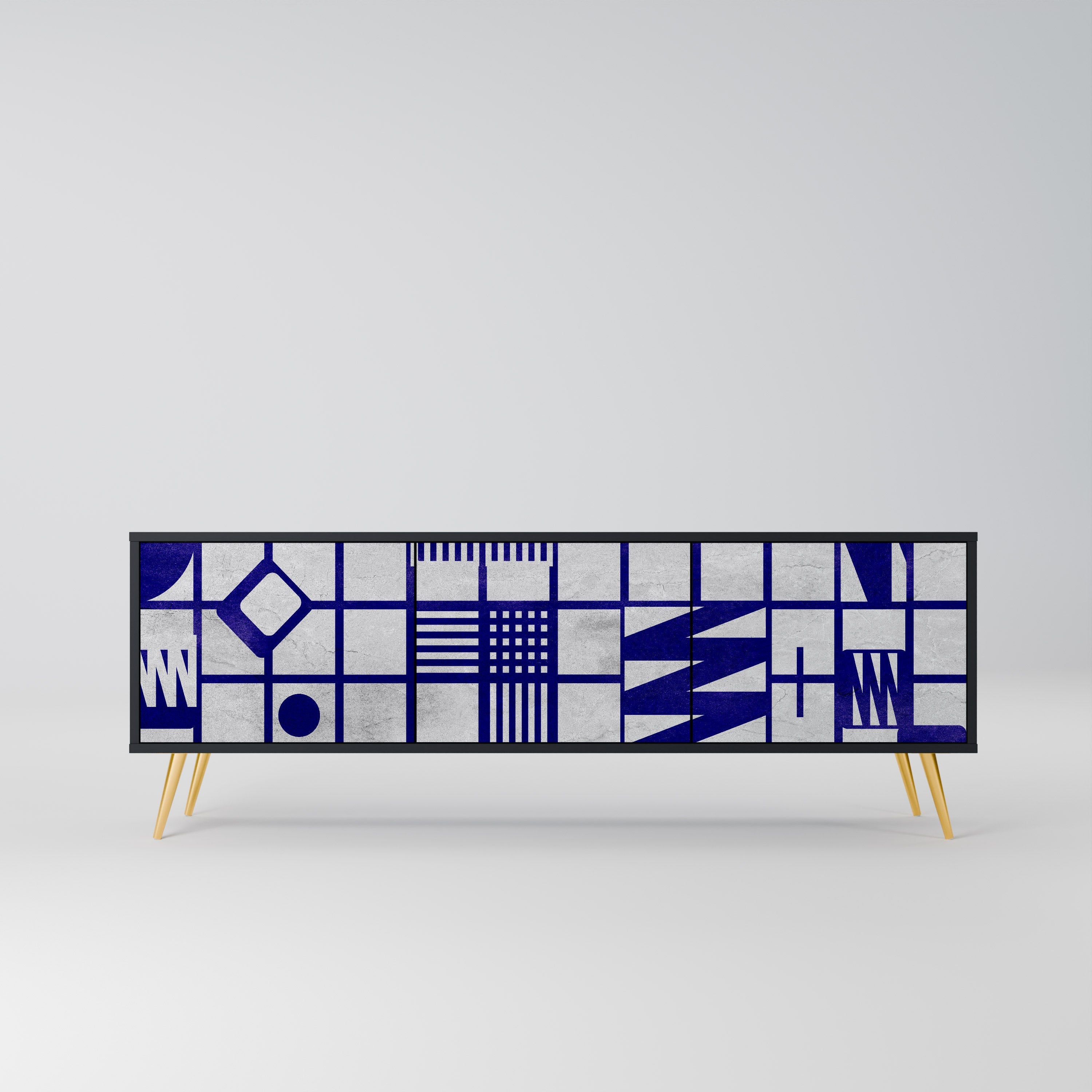 THE RIGHT PLACES TV-Lowboard mit 3 Türen in Schwarz