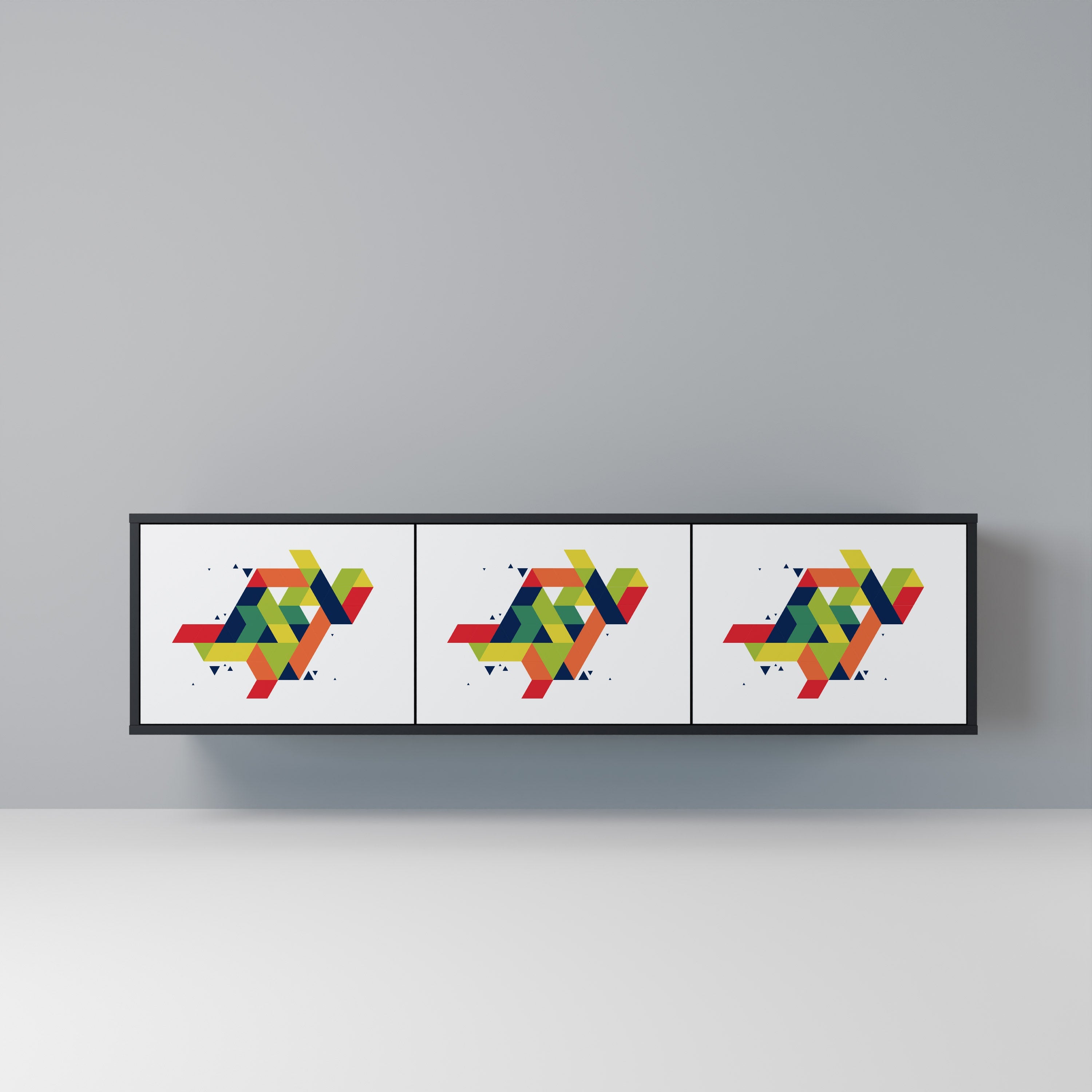 FUTURE SIGN TV-Lowboard mit 3 Türen in Schwarz