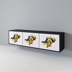 FUTURE SIGN TV-Lowboard mit 3 Türen in Schwarz