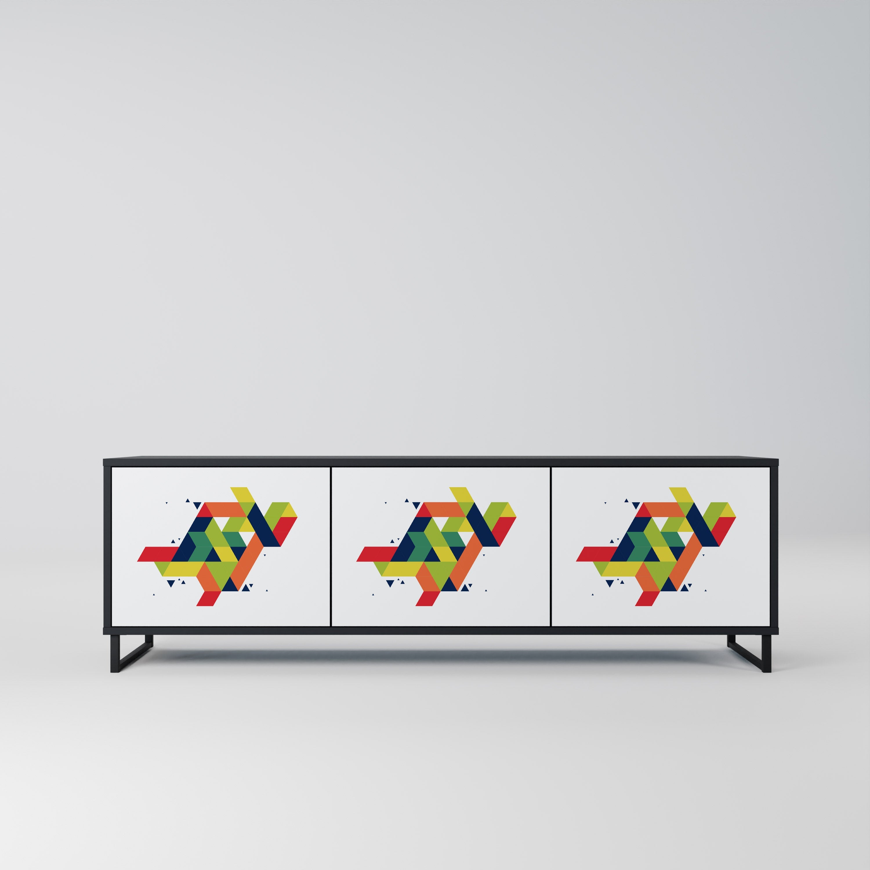 FUTURE SIGN TV-Lowboard mit 3 Türen in Schwarz