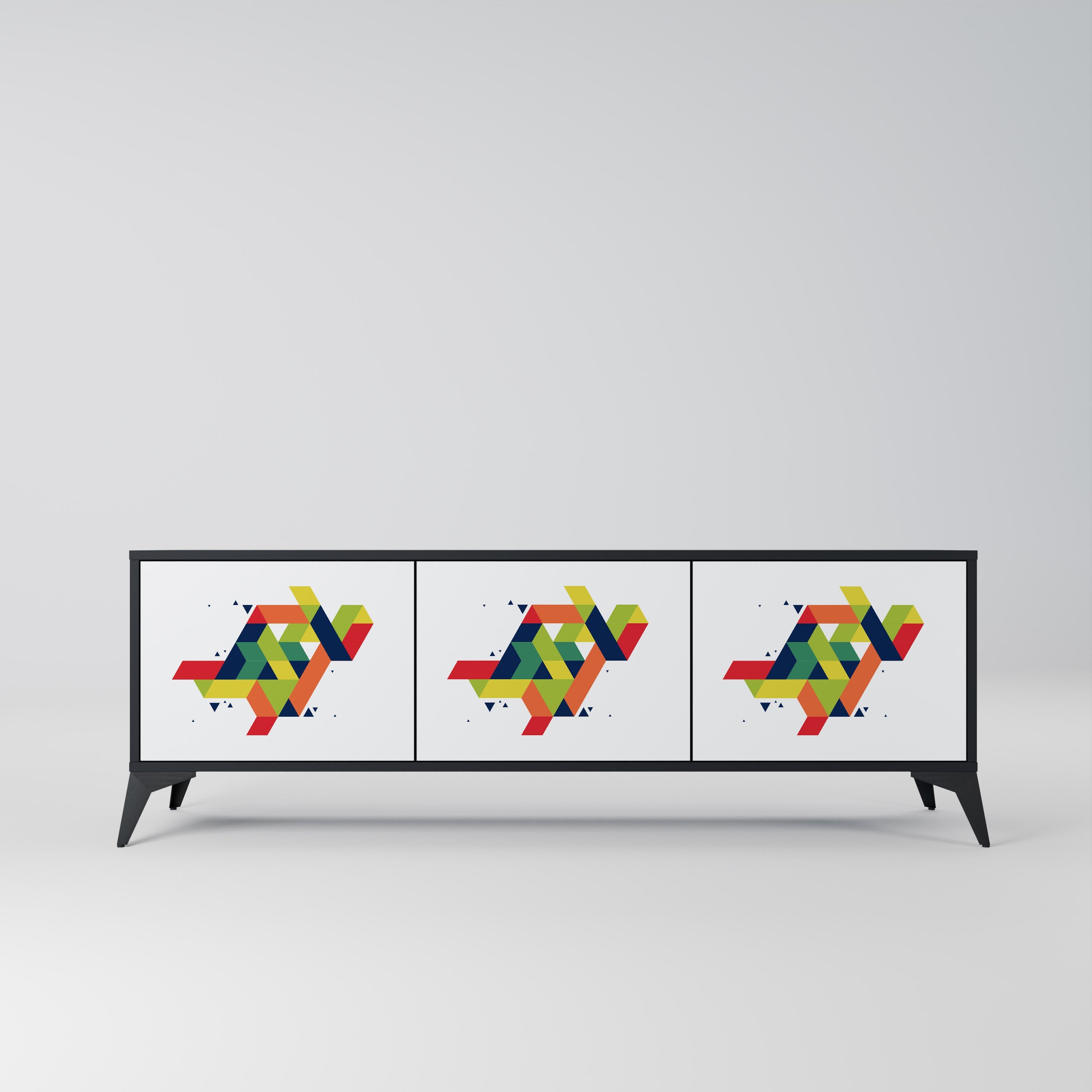 FUTURE SIGN TV-Lowboard mit 3 Türen in Schwarz