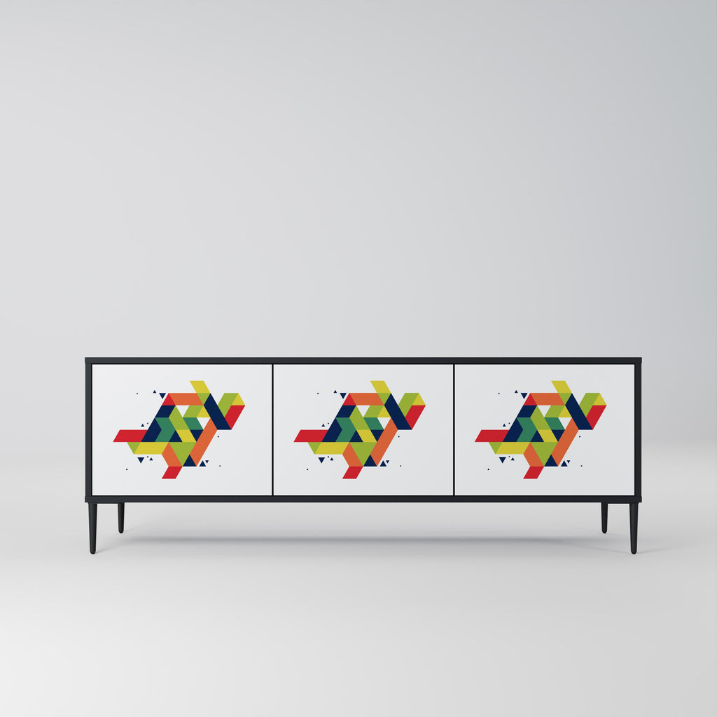 FUTURE SIGN TV-Lowboard mit 3 Türen in Schwarz