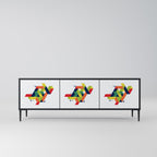 FUTURE SIGN TV-Lowboard mit 3 Türen in Schwarz