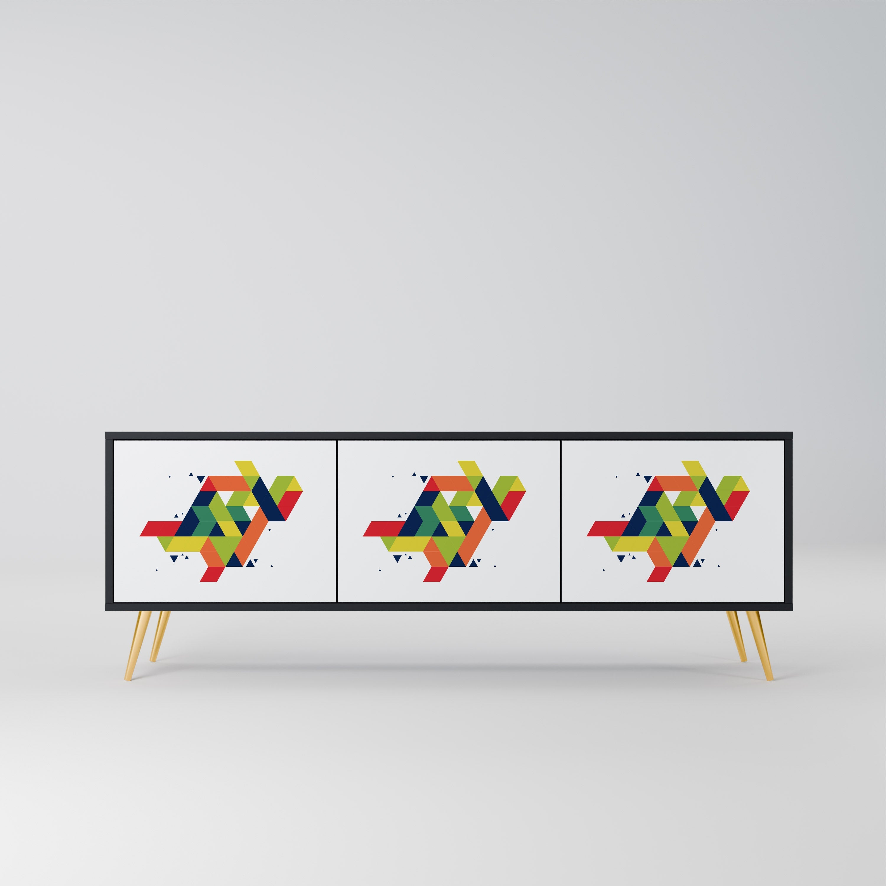 FUTURE SIGN TV-Lowboard mit 3 Türen in Schwarz