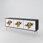 FUTURE SIGN TV-Lowboard mit 3 Türen in Schwarz