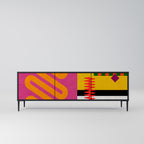 VIVID ART TV-Lowboard mit 3 Türen in Schwarz