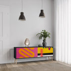 VIVID ART TV-Lowboard mit 3 Türen in Schwarz