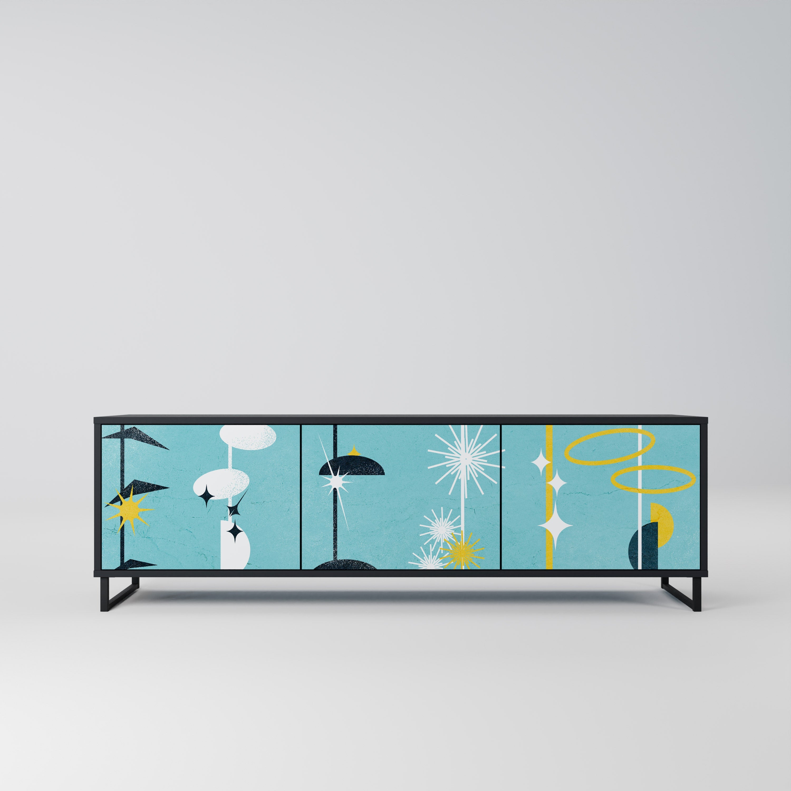 PATHS TO HAPPINESS TV-Lowboard mit 3 Türen in Schwarz