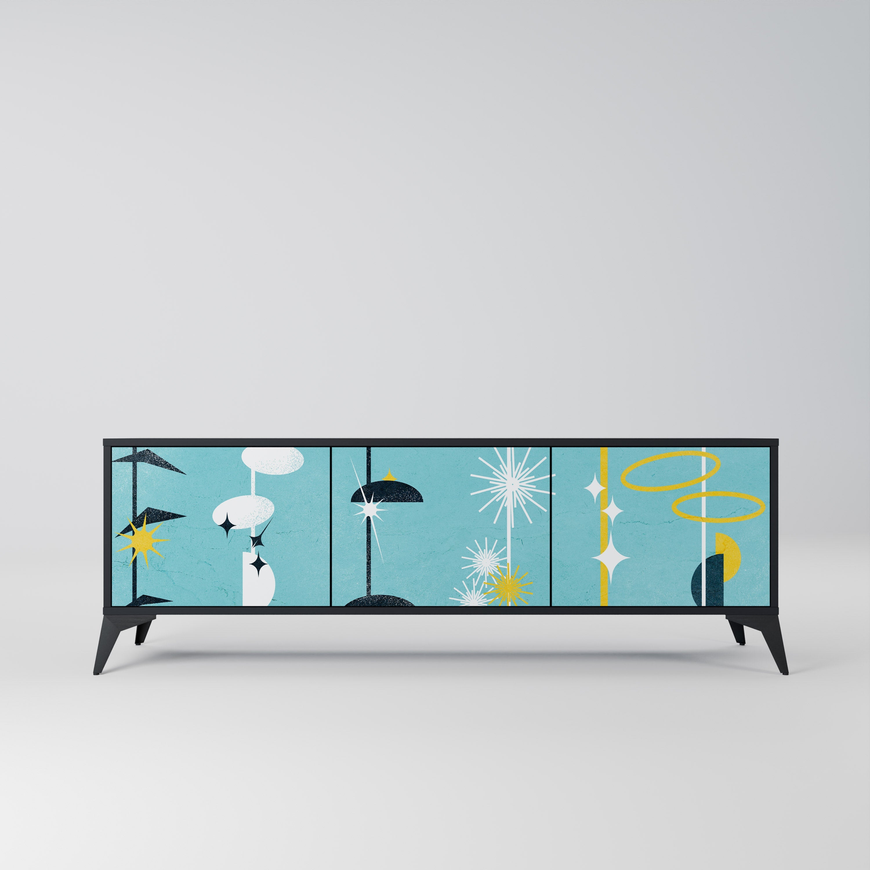 PATHS TO HAPPINESS TV-Lowboard mit 3 Türen in Schwarz