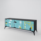 PATHS TO HAPPINESS TV-Lowboard mit 3 Türen in Schwarz