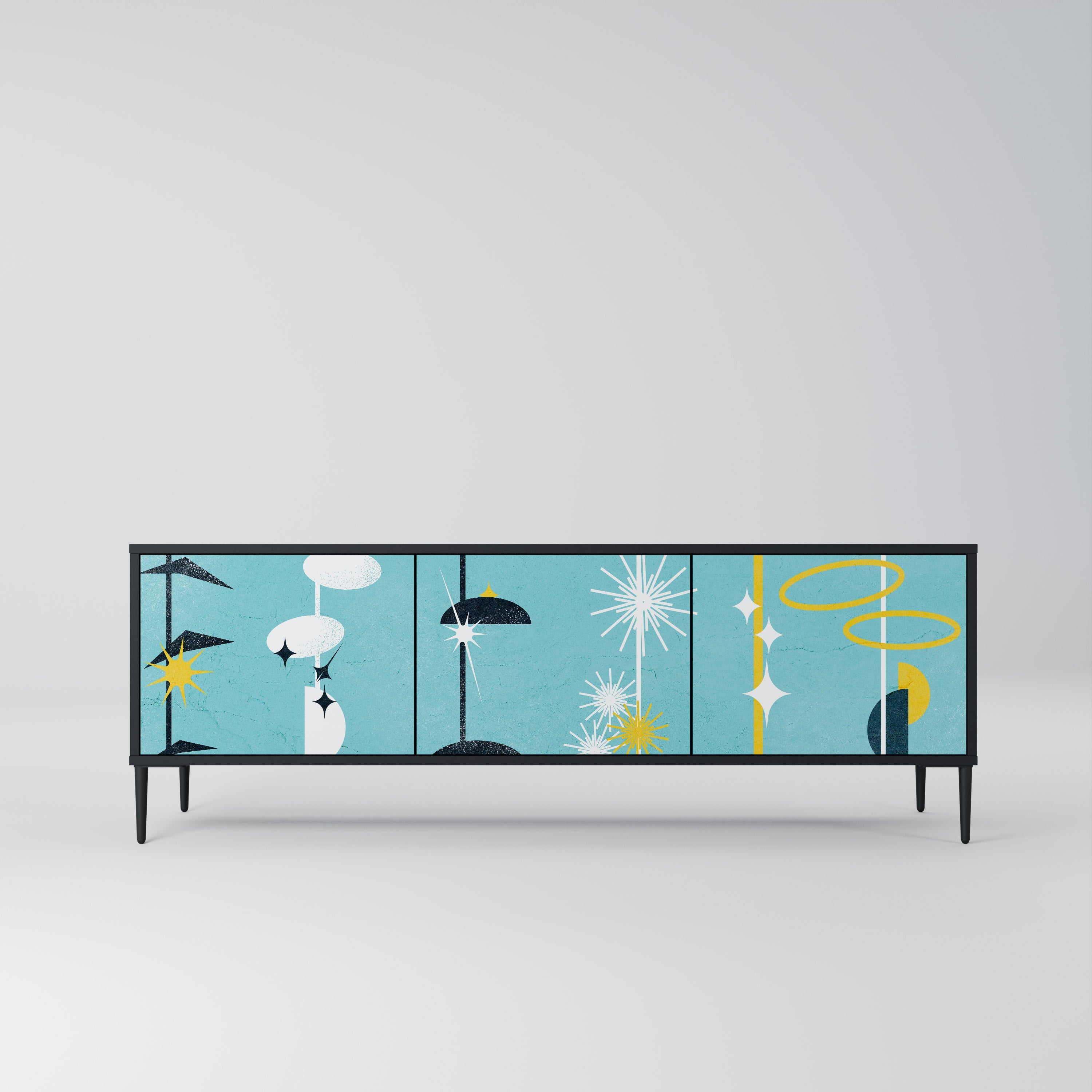 PATHS TO HAPPINESS TV-Lowboard mit 3 Türen in Schwarz