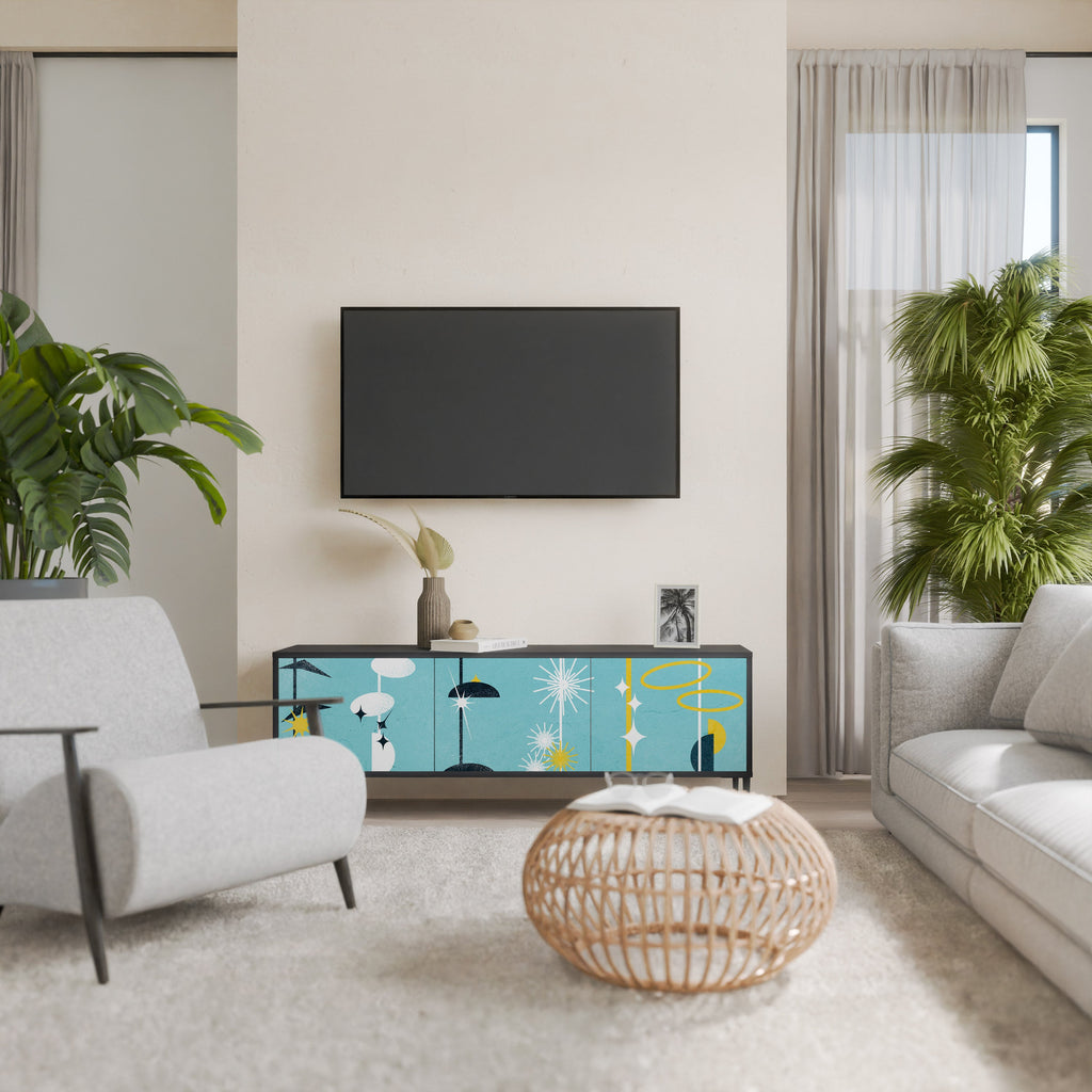 PATHS TO HAPPINESS TV-Lowboard mit 3 Türen in Schwarz