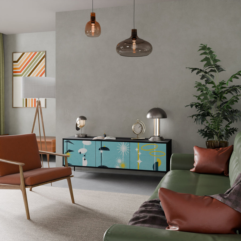 PATHS TO HAPPINESS TV-Lowboard mit 3 Türen in Schwarz