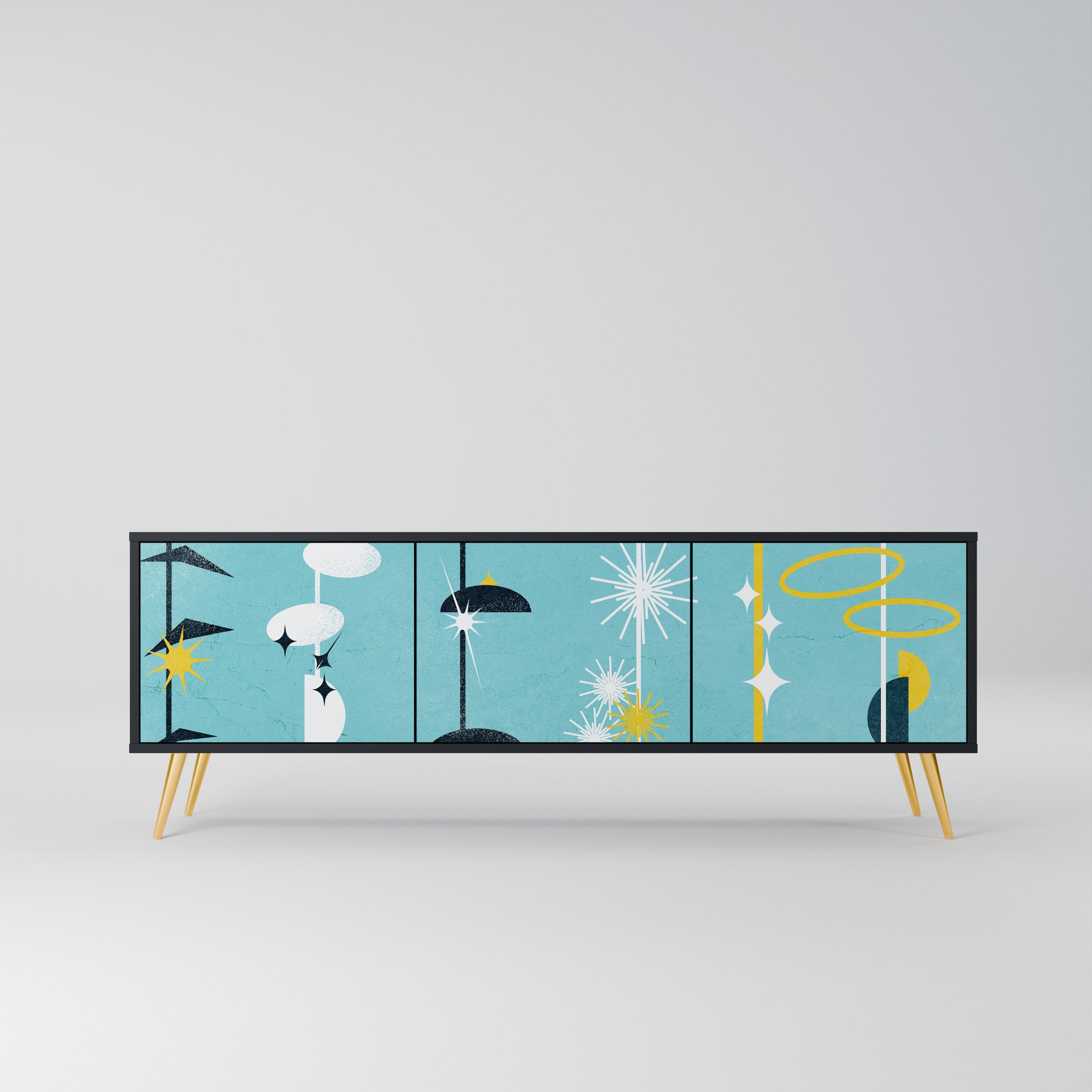 PATHS TO HAPPINESS TV-Lowboard mit 3 Türen in Schwarz