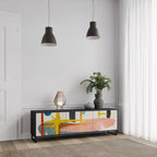 INTERSTELLAR VIBES TV-Lowboard mit 3 Türen in Schwarz