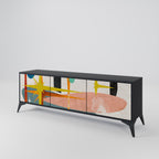INTERSTELLAR VIBES TV-Lowboard mit 3 Türen in Schwarz