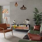 INTERSTELLAR VIBES TV-Lowboard mit 3 Türen in Schwarz