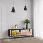 INTERSTELLAR VIBES TV-Lowboard mit 3 Türen in Schwarz