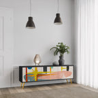 INTERSTELLAR VIBES TV-Lowboard mit 3 Türen in Schwarz