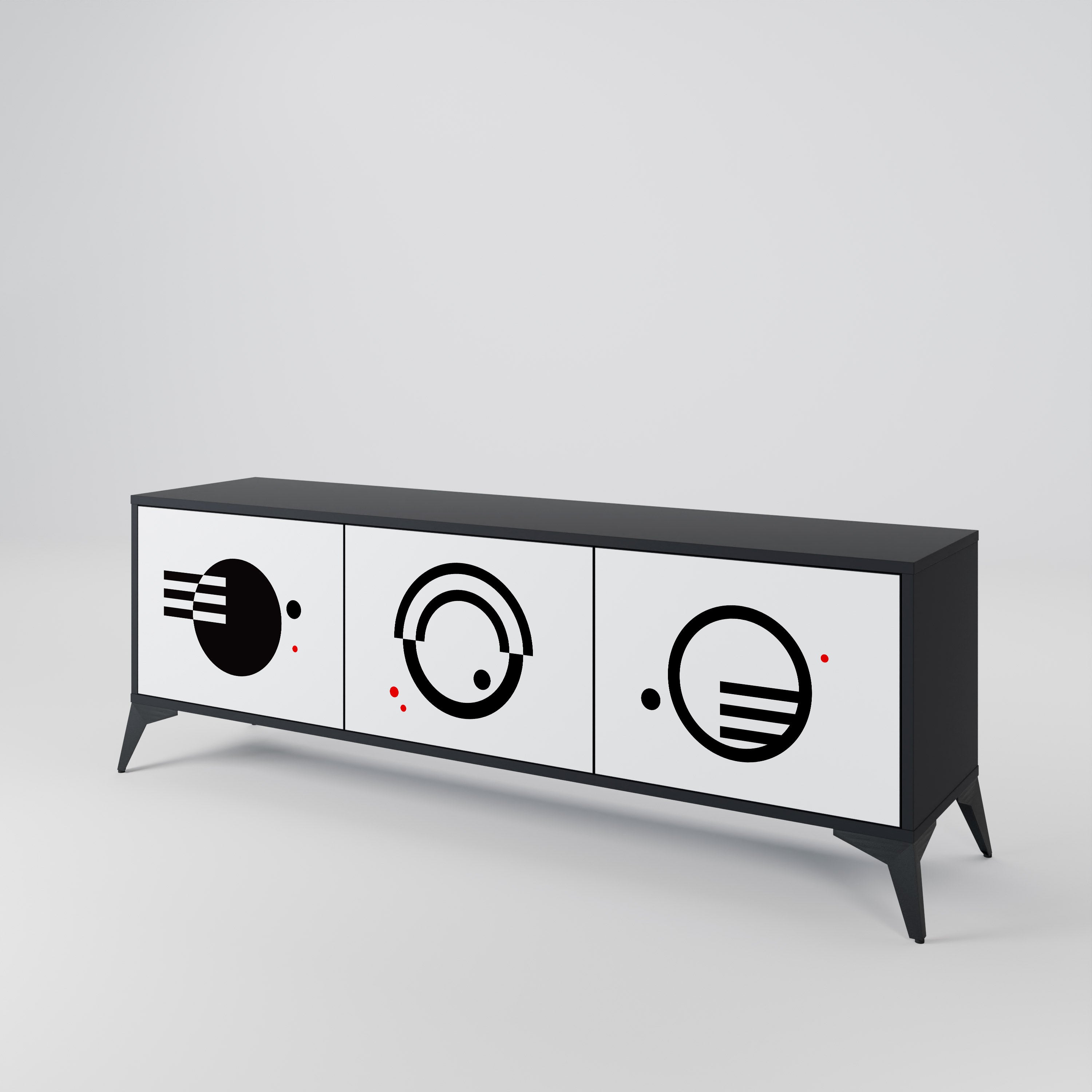 BLACK AND WHITE COMBINATION 3-türiges TV-Lowboard