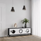 BLACK AND WHITE COMBINATION TV-Lowboard mit 3 Türen in Schwarz