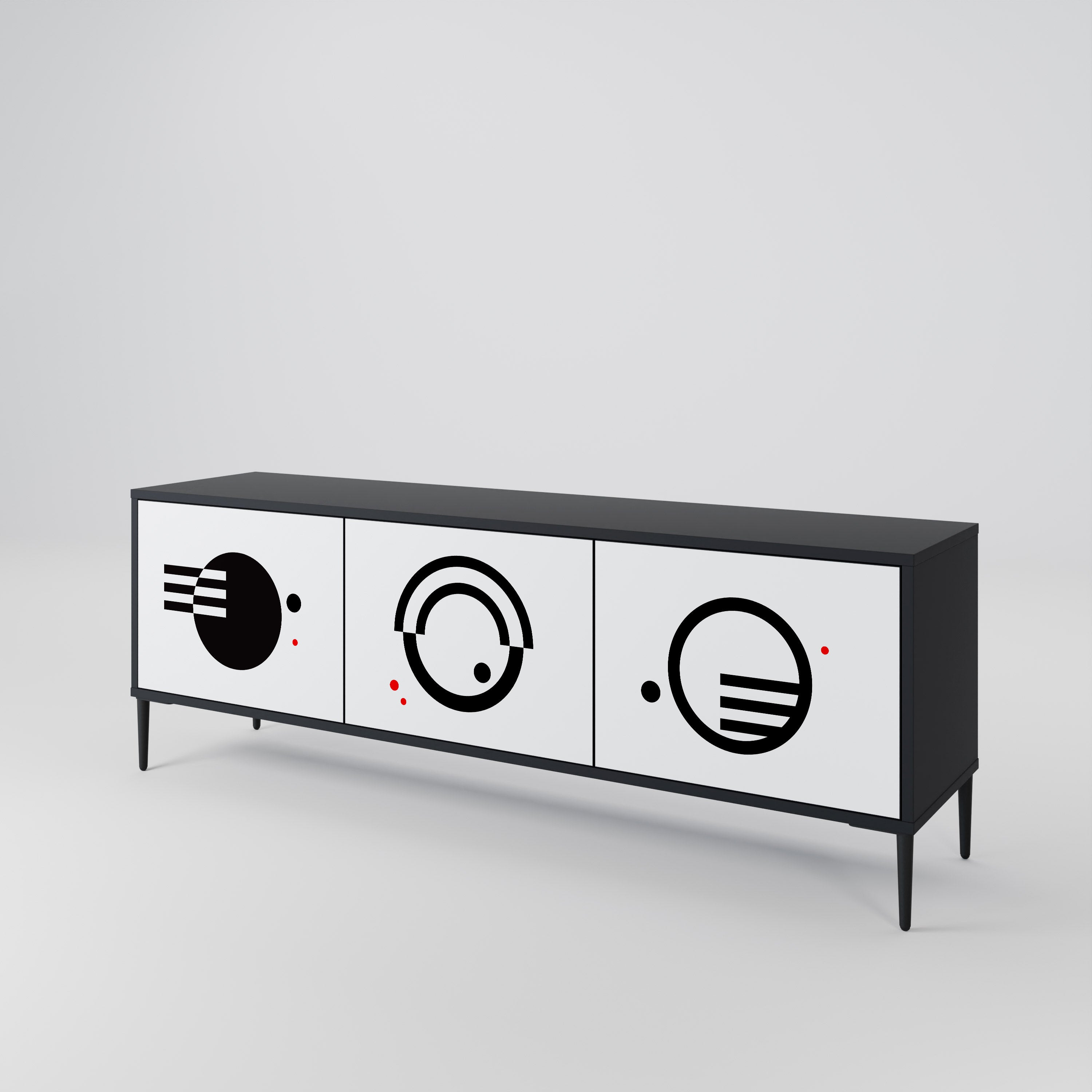 BLACK AND WHITE COMBINATION 3-türiges TV-Lowboard