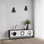 BLACK AND WHITE COMBINATION TV-Lowboard mit 3 Türen in Schwarz