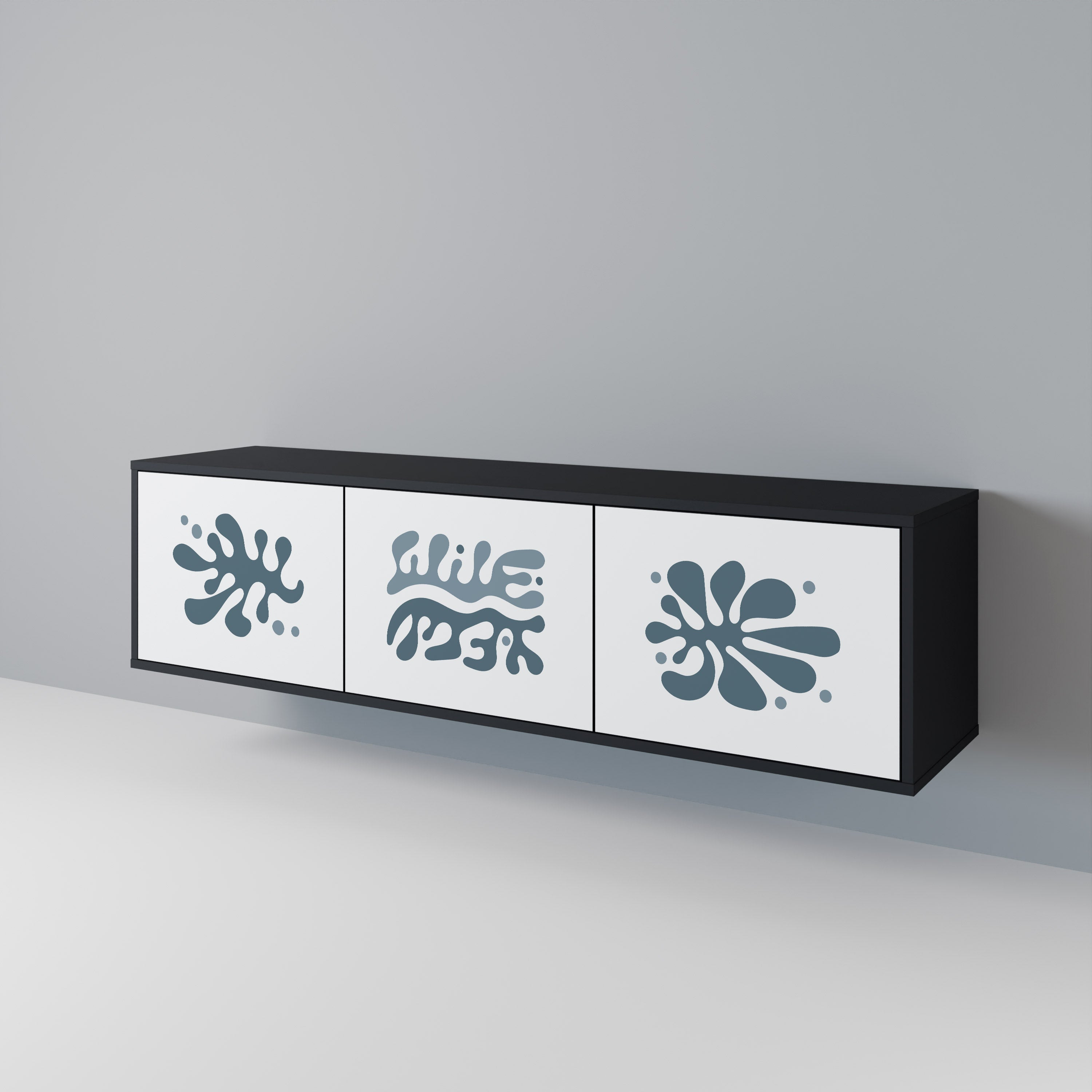 WONDERLAND VEGETATION TV-Lowboard mit 3 Türen in Schwarz