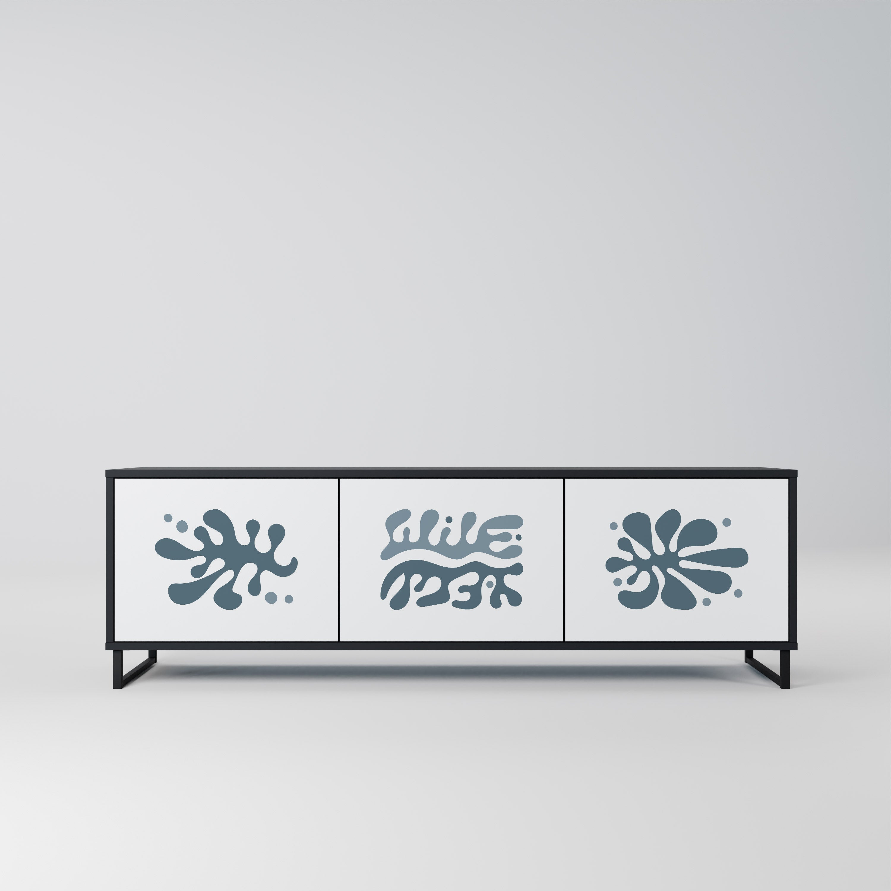 WONDERLAND VEGETATION TV-Lowboard mit 3 Türen in Schwarz