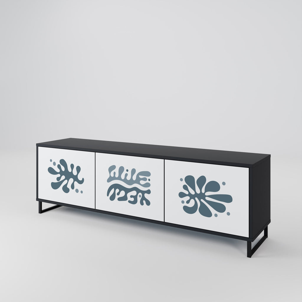 WONDERLAND VEGETATION TV-Lowboard mit 3 Türen in Schwarz