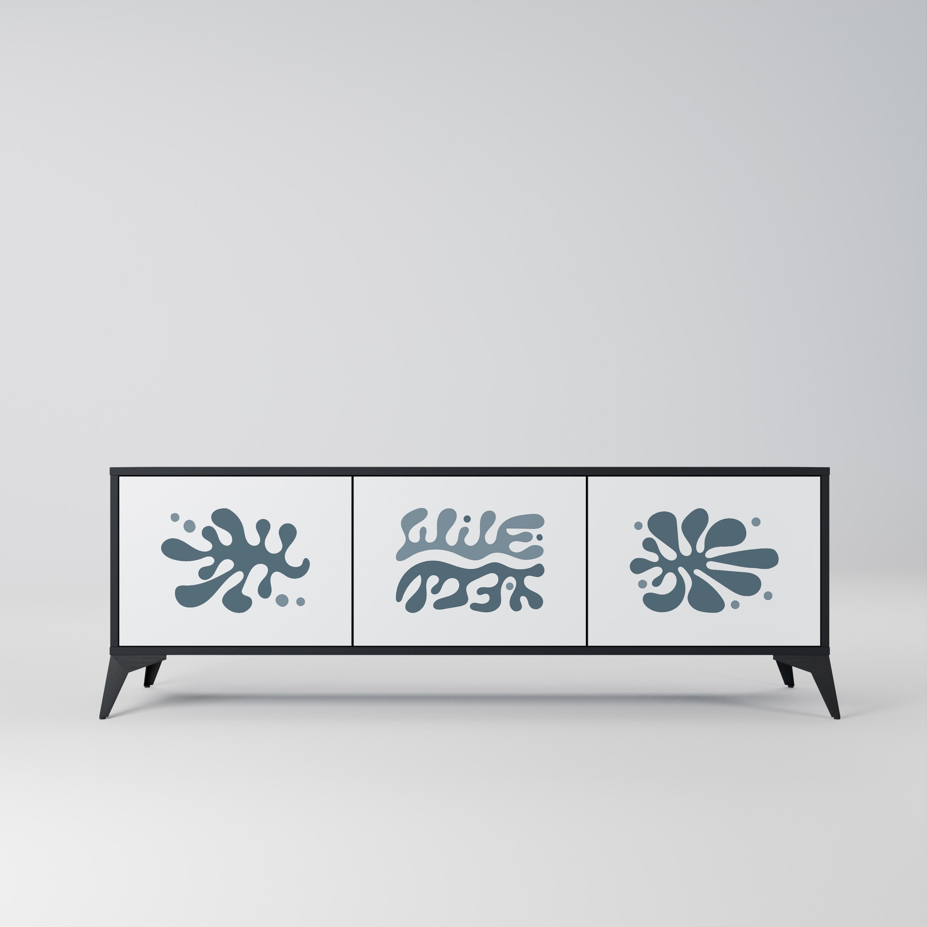 WONDERLAND VEGETATION TV-Lowboard mit 3 Türen in Schwarz