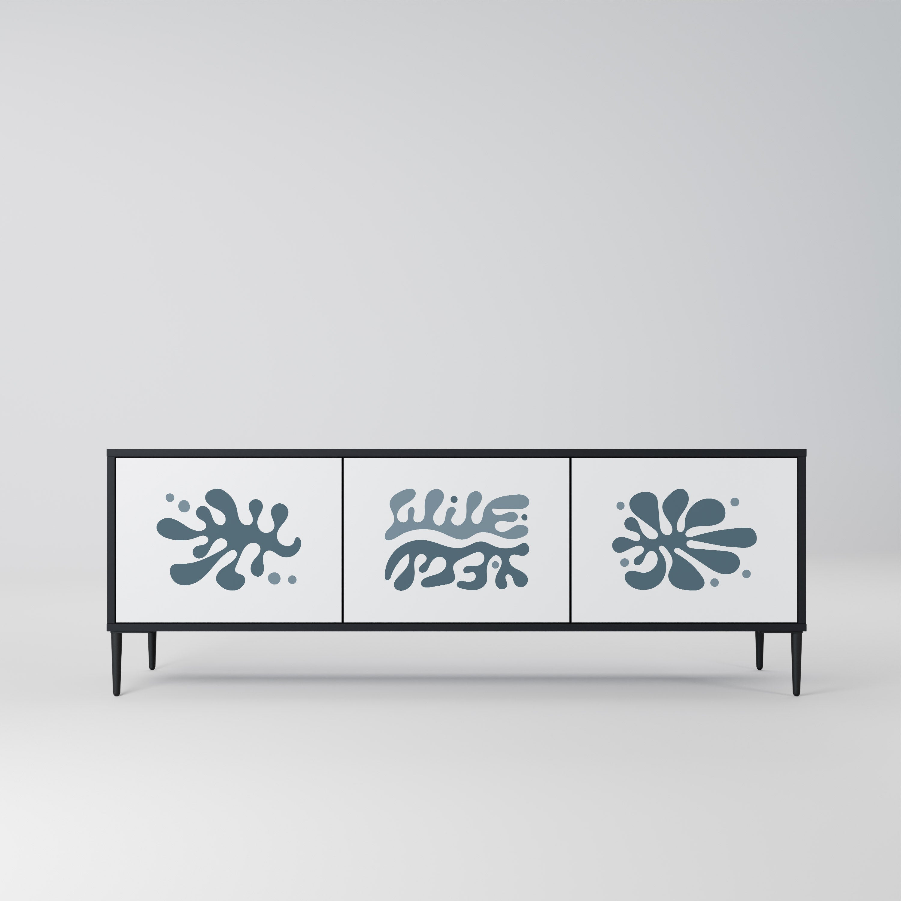 WONDERLAND VEGETATION TV-Lowboard mit 3 Türen in Schwarz