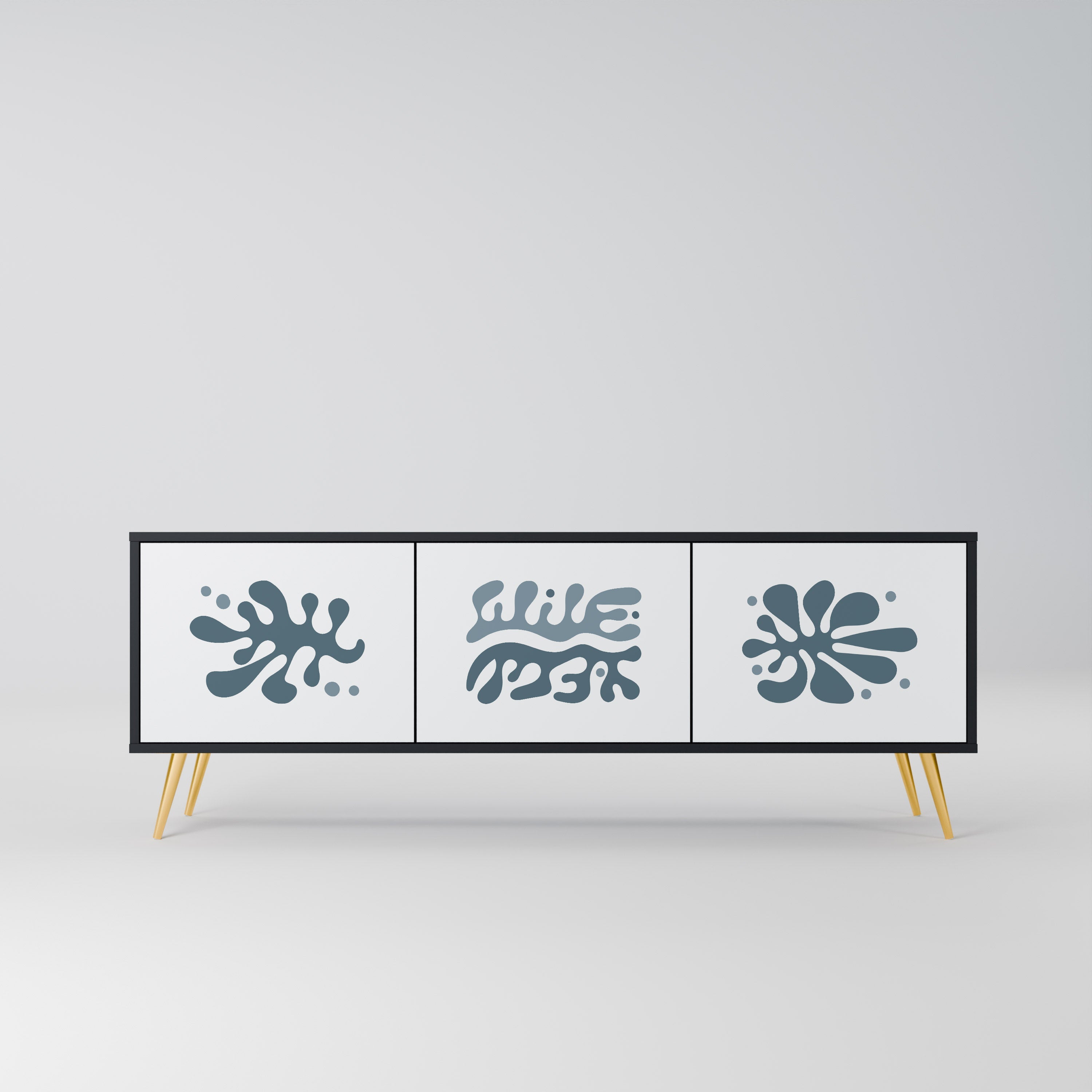 WONDERLAND VEGETATION TV-Lowboard mit 3 Türen in Schwarz