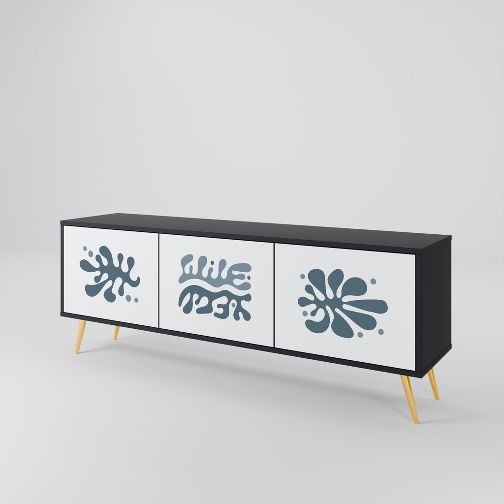 WONDERLAND VEGETATION TV-Lowboard mit 3 Türen in Schwarz