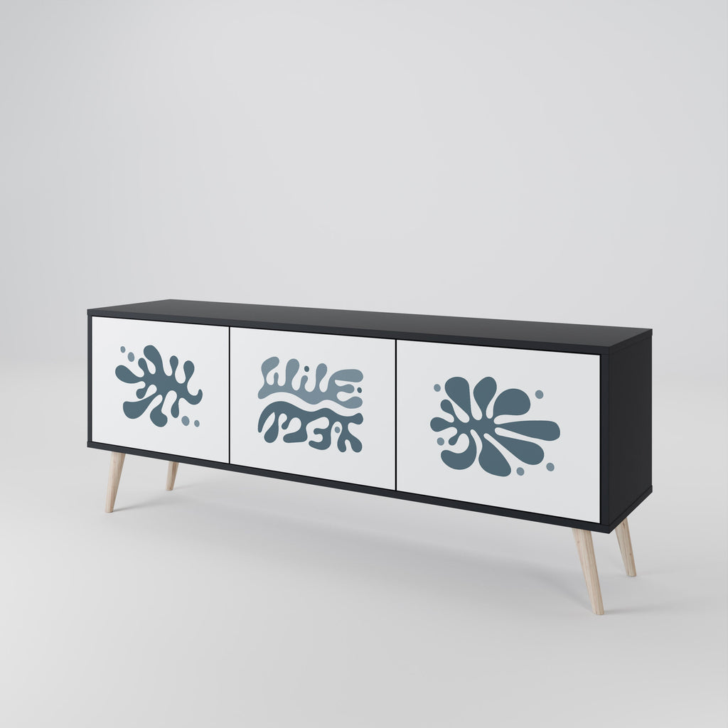 WONDERLAND VEGETATION TV-Lowboard mit 3 Türen in Schwarz