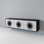 BLACK HOLE TV-Lowboard mit 3 Türen in Schwarz