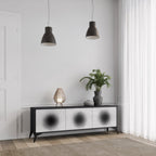 BLACK HOLE TV-Lowboard mit 3 Türen in Schwarz