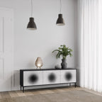 BLACK HOLE TV-Lowboard mit 3 Türen in Schwarz