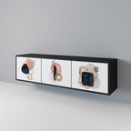 COLORFUL SHAPES TV-Lowboard mit 3 Türen in Schwarz